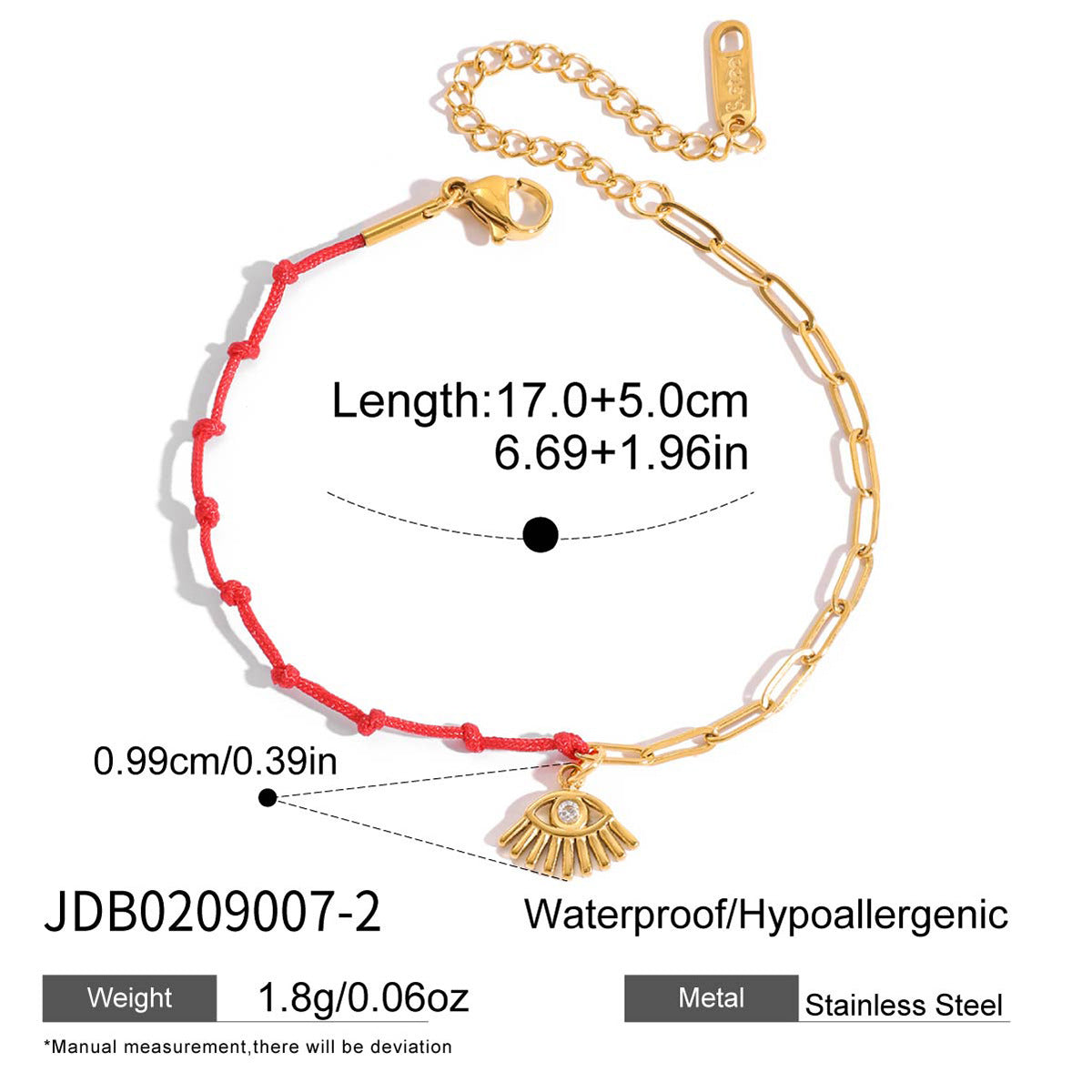 White Rhinestone Red Cord Braceletluxury Understated And Premium