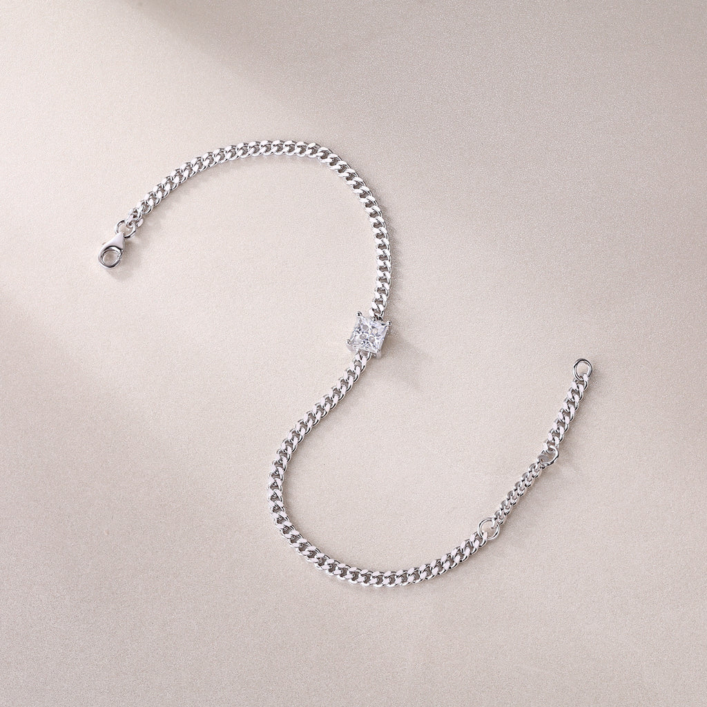 Tenacity - Fashionable Light Luxury Silver Bracelet With Top-Grade Moissanite S925, Platinum-Plated Silver