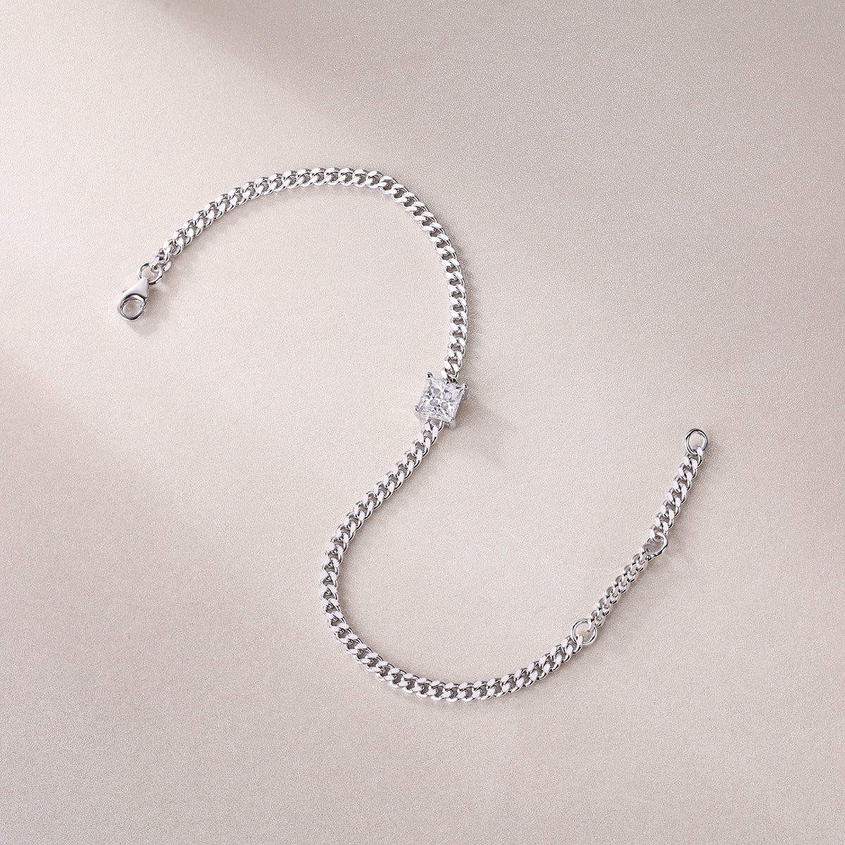 Tenacity - Fashionable Light Luxury Silver Bracelet With Top-Grade Moissanite S925, Platinum-Plated Silver