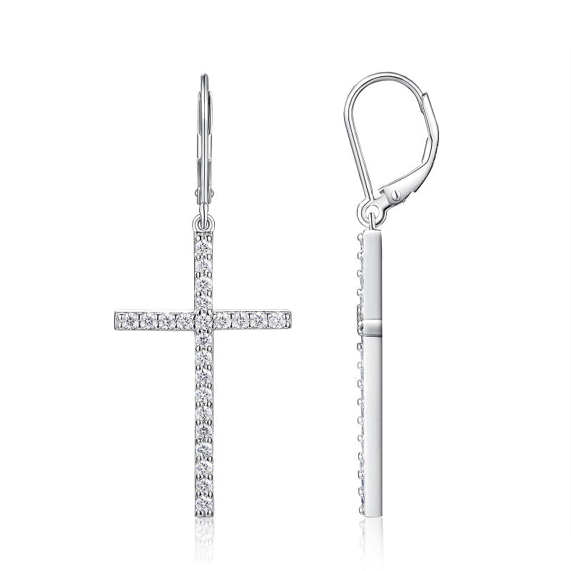 Top-quality Moissanite Luxury And Fashionable Light Luxury Jewelry Silver Stud Earrings S925 Silver Plated Platinum