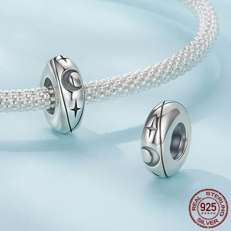 Silicone Positioning Bracelet Spacer Beads S925 Sterling Silver DIY Bead