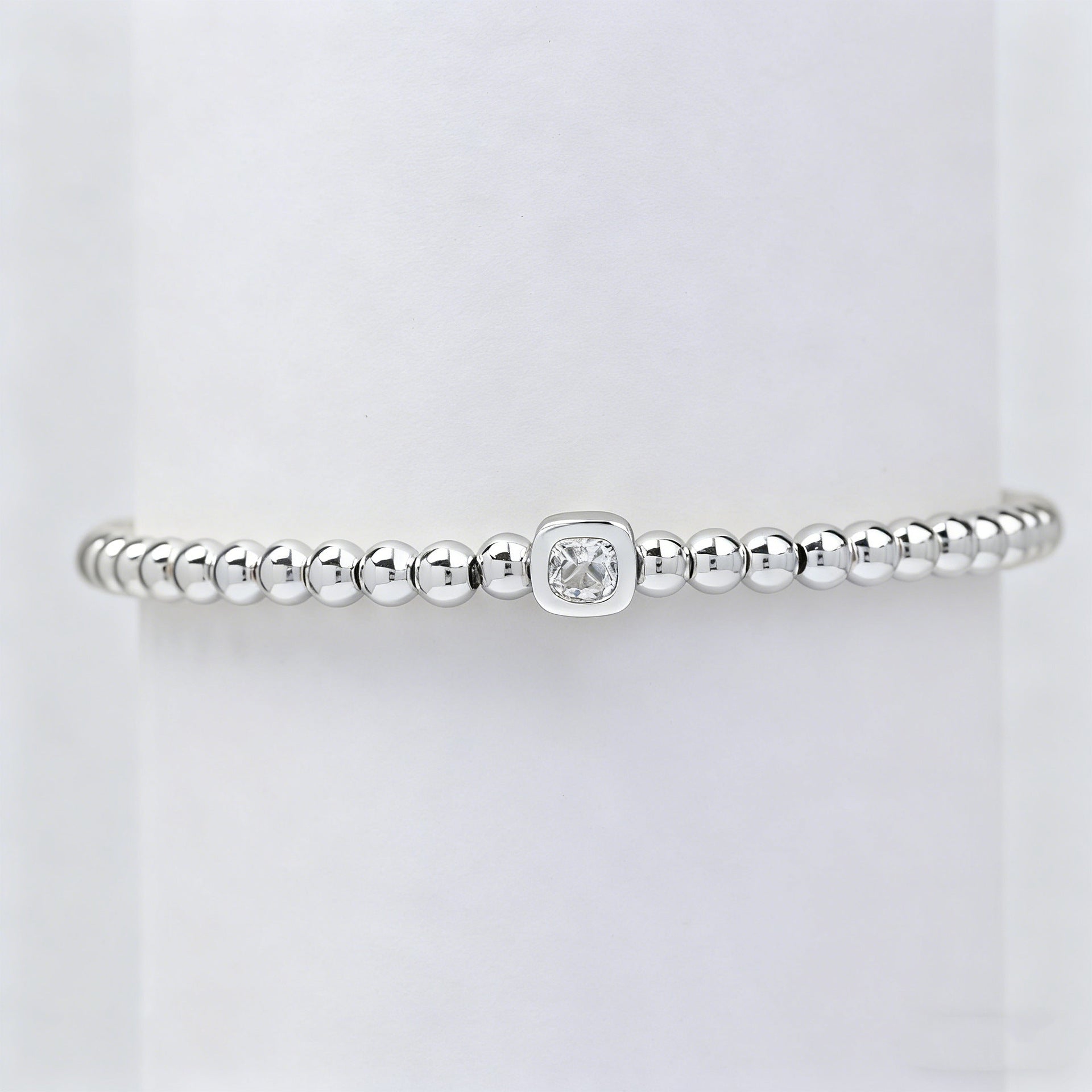 December Square Birthstone Bracelet In Brass