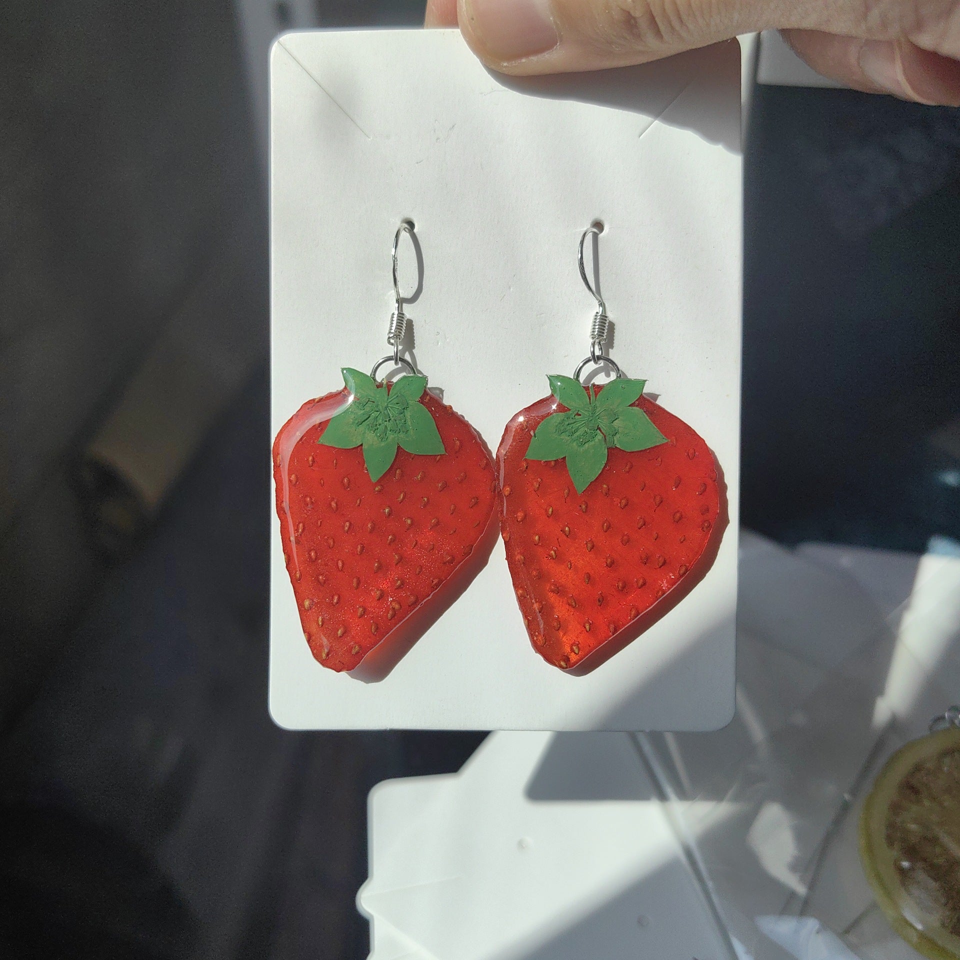 Natural Fruit-Dyed Epoxy Resin Handmade Creative Earrings For Women