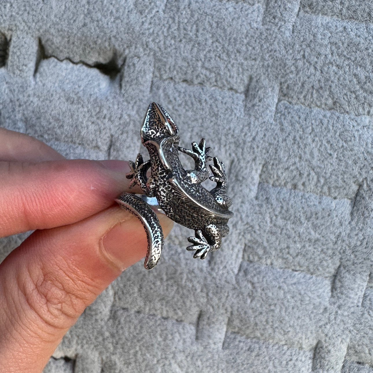 Vintage Vintage Men's Niche Adjustable Ring With An Open Mouth