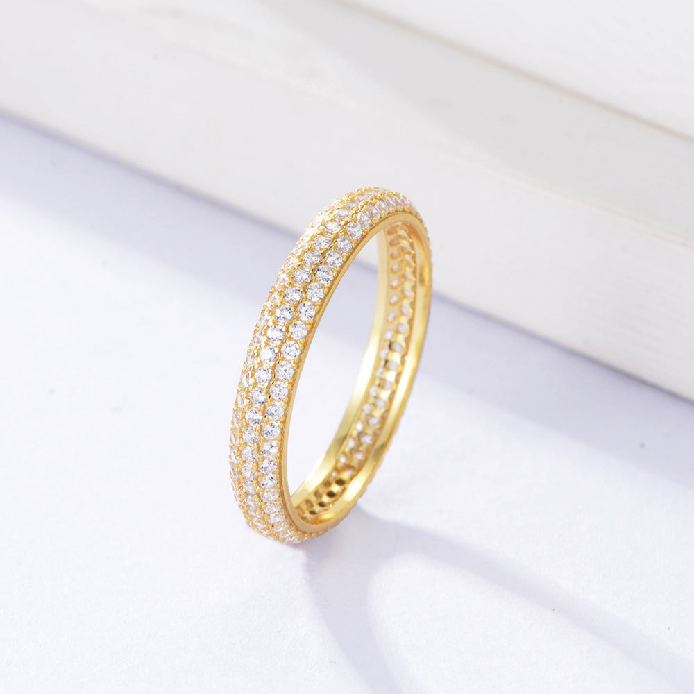 A Fully Diamond-encrusted Zircon Index Finger Ring