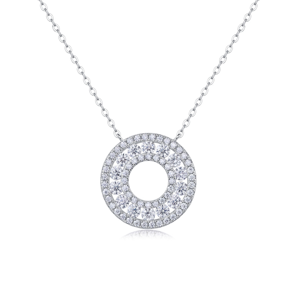Reciprocating - Set With Top-quality Moissanite, Fashionable And Light Luxury Jewelry, Silver Pendant Necklace S925, Silver Plating, Platinum, Gold, Rose Gold