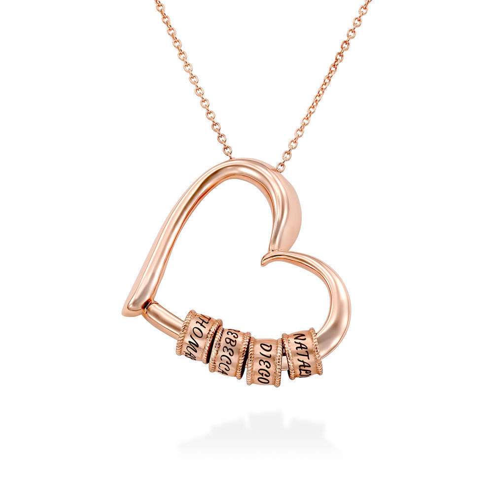 Stainless Steel Copper Love Beaded Diamond Pendant