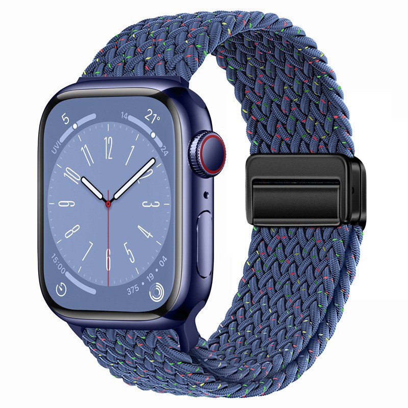 Metal Magnetic Buckle Nylon Braided Stretch Strap