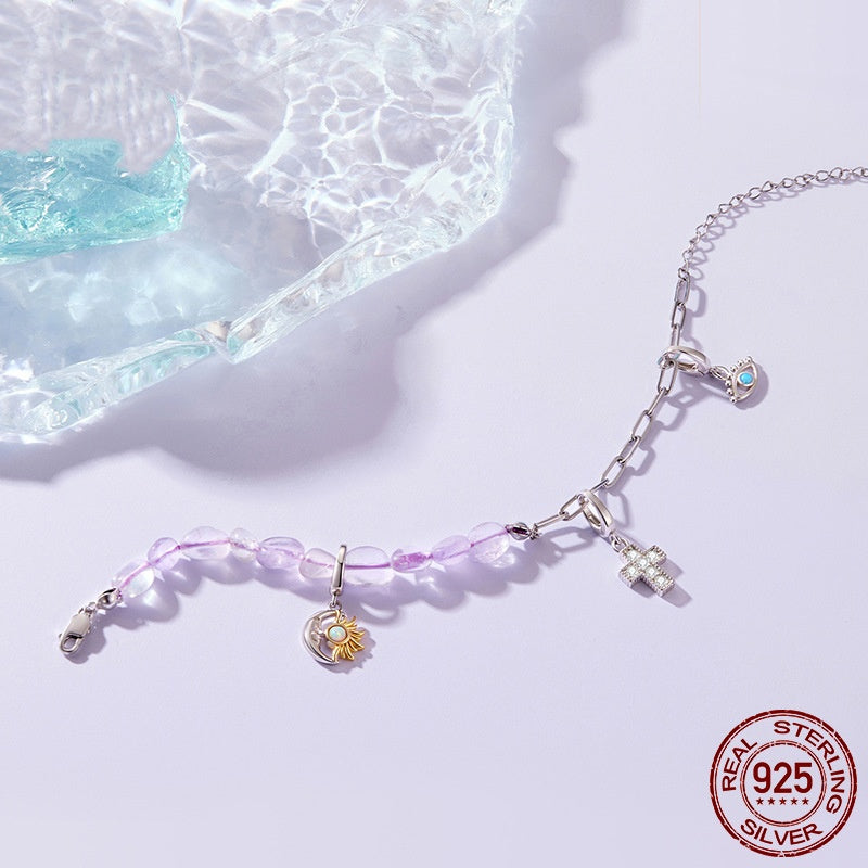 Shining Cross Pendant S925 Sterling Silver Beads