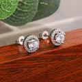 Womens Round 1-Carat Zircon Stud Earrings
