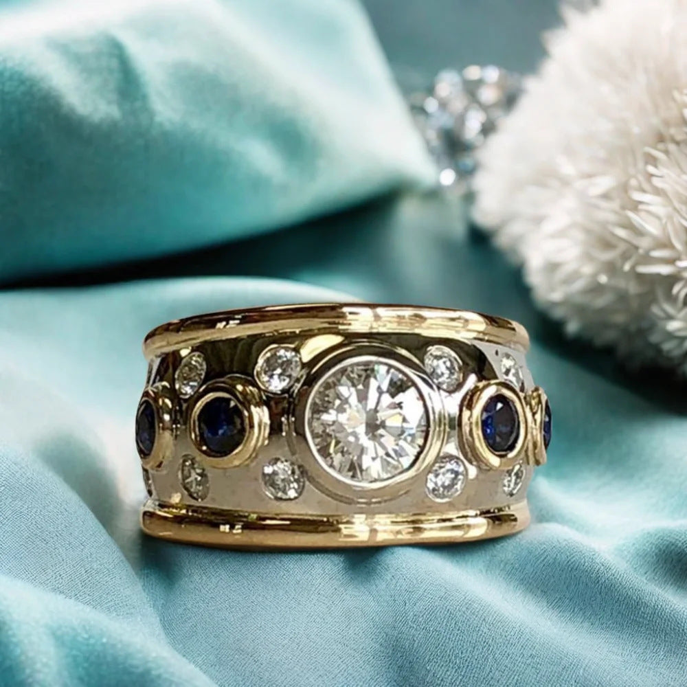 Retro Style Shiny Cubic Zirconia Ring