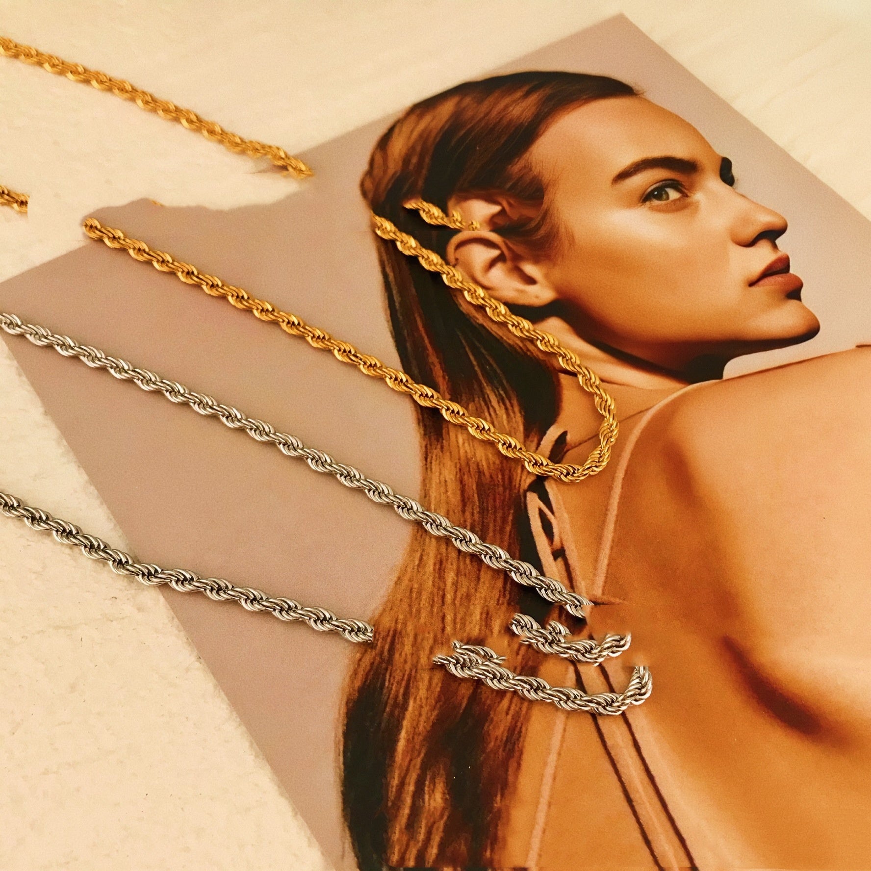 Titanium Steel Twisted Chain Necklace That Wont Fade