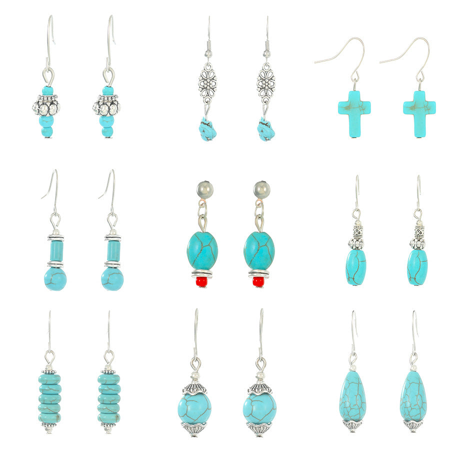 Turquoise Earrings Pendant Bohemian Womens Earrings