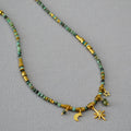 Retro Artistic Turquoise Beaded Necklace For Women