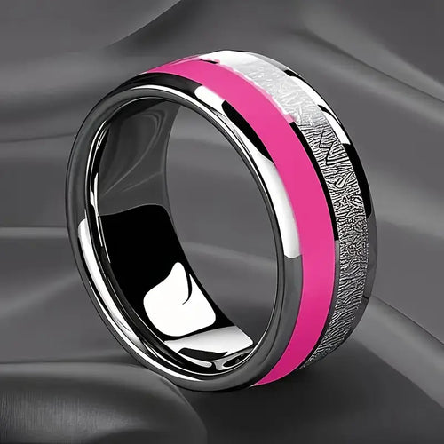 8mm Stainless Steel Ring Inlaid Stickers Men's And Women's Same Ring