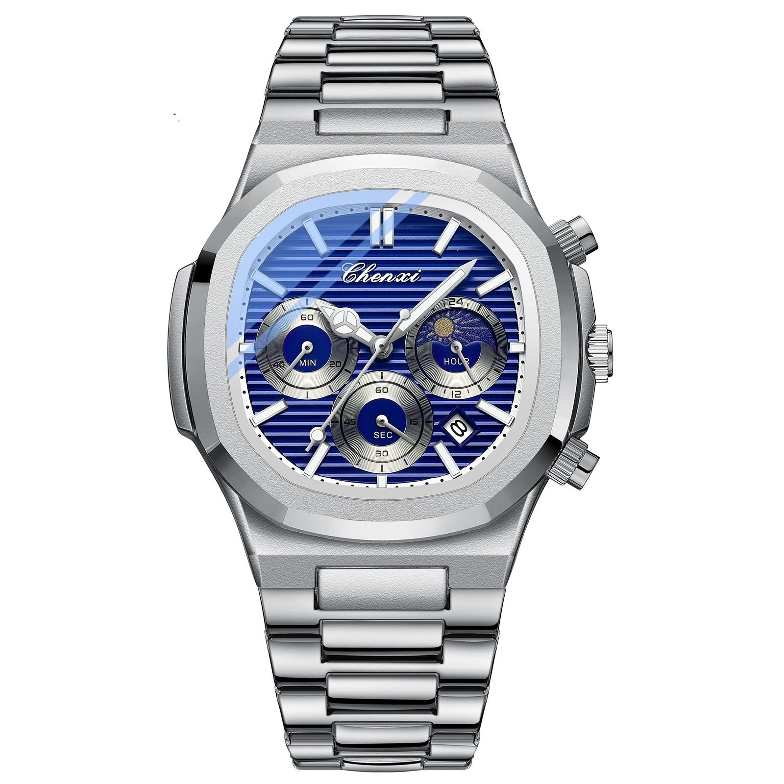 Multifunction Men's Calendar Luminous Chronograph Quartz Watch