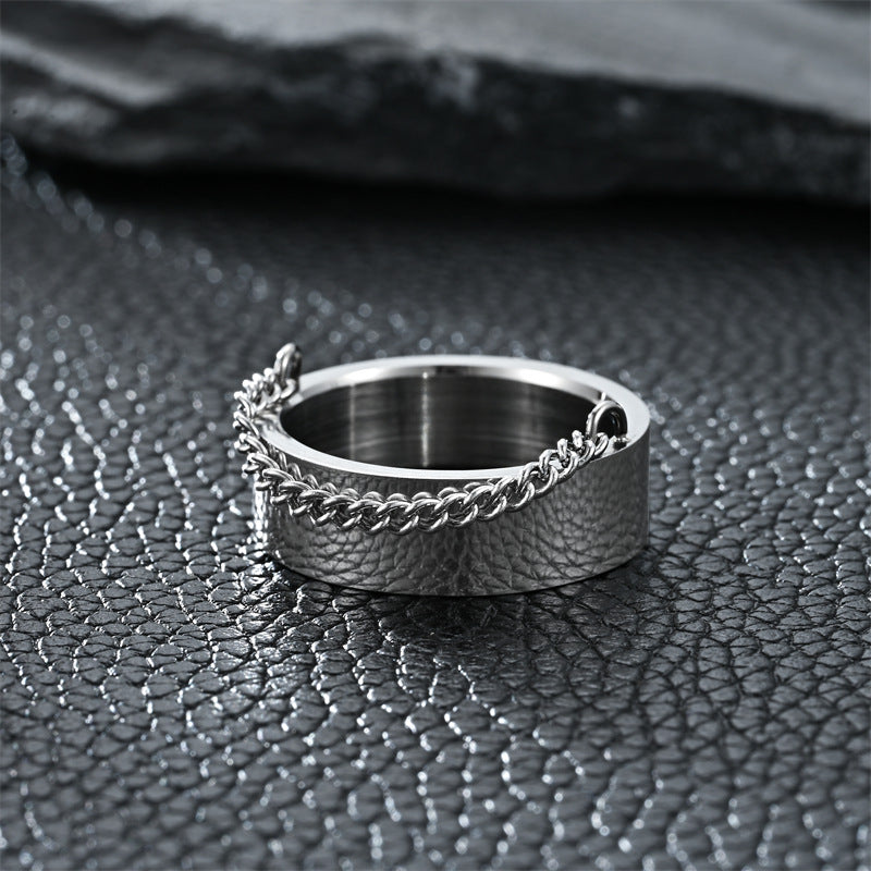 Fashionable Titanium Steel Chain Ring