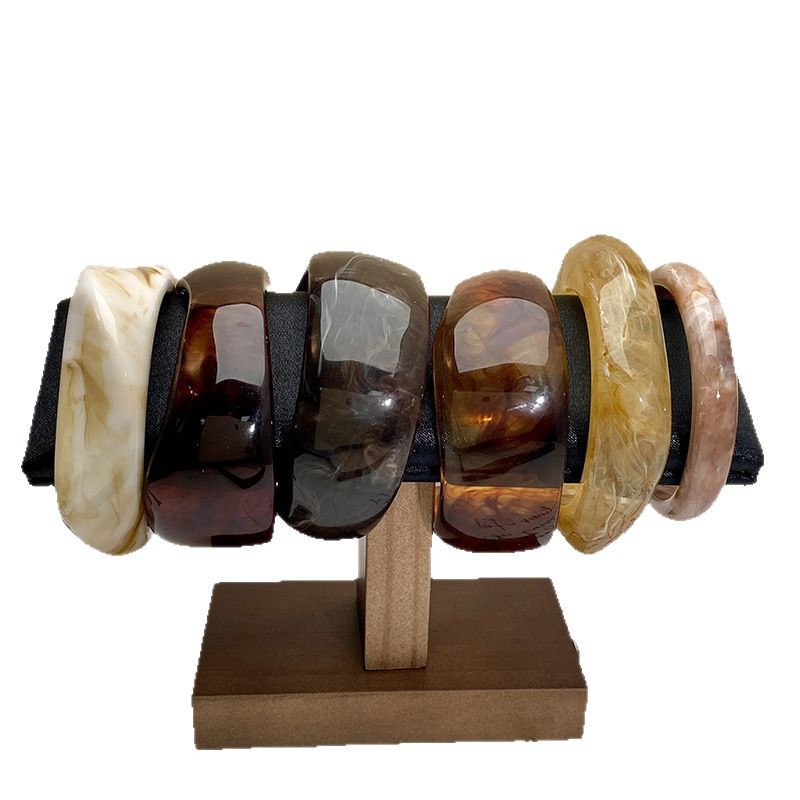 Irregular Acrylic Wide-Edge Bracelet For Women