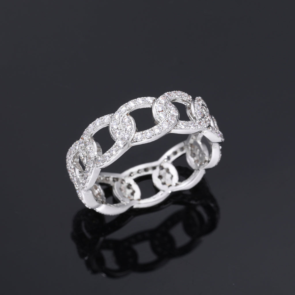 Jurchen Gold-plated Diamond-studded Chain Ring
