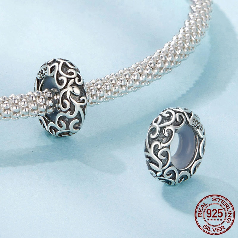 S925 Silver Spacer Beads Vintage Pattern Mini Bracelet Beads