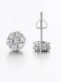 New Floral-threaded Copper Stud Earrings With Zircon Inlays