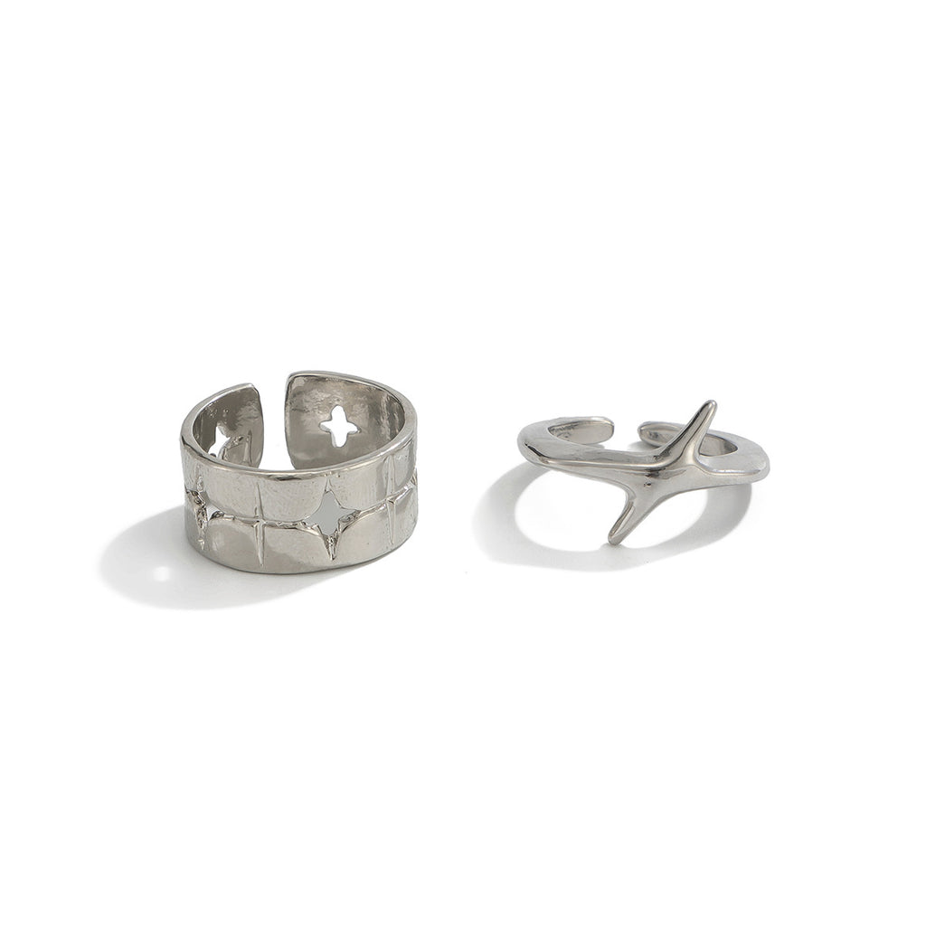 Niche Four-corner Star Ring Rings Male Hip Hop Cool Senior
