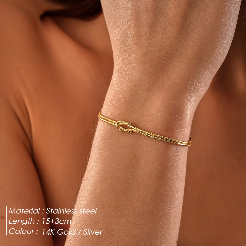 Simple Knotted Snake Chain In Stainless Steel