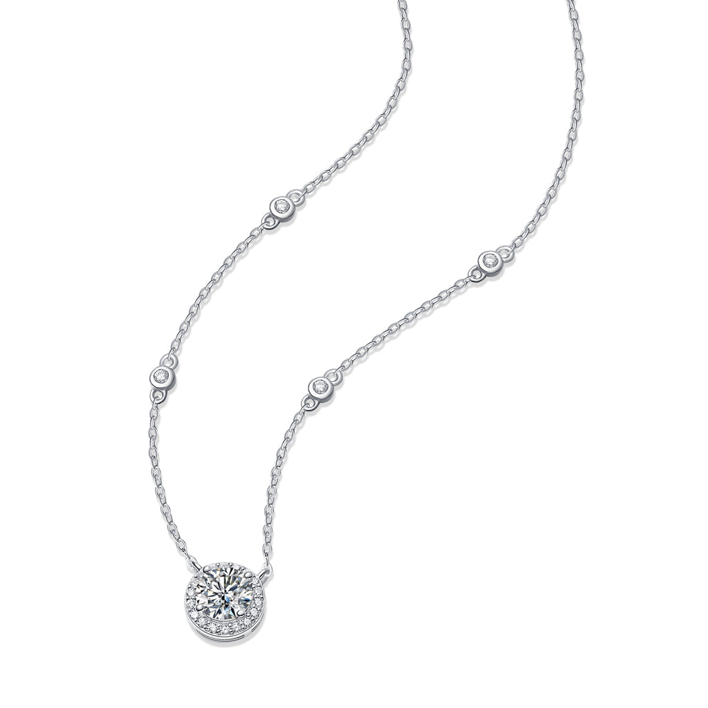 Twinkling Starlight - A Fashionable And Trendy Necklace Pendant Set With Top-quality Moissanite S925 Silver And Platinum-plated Gold Can Be Tested With A Diamond Pen.