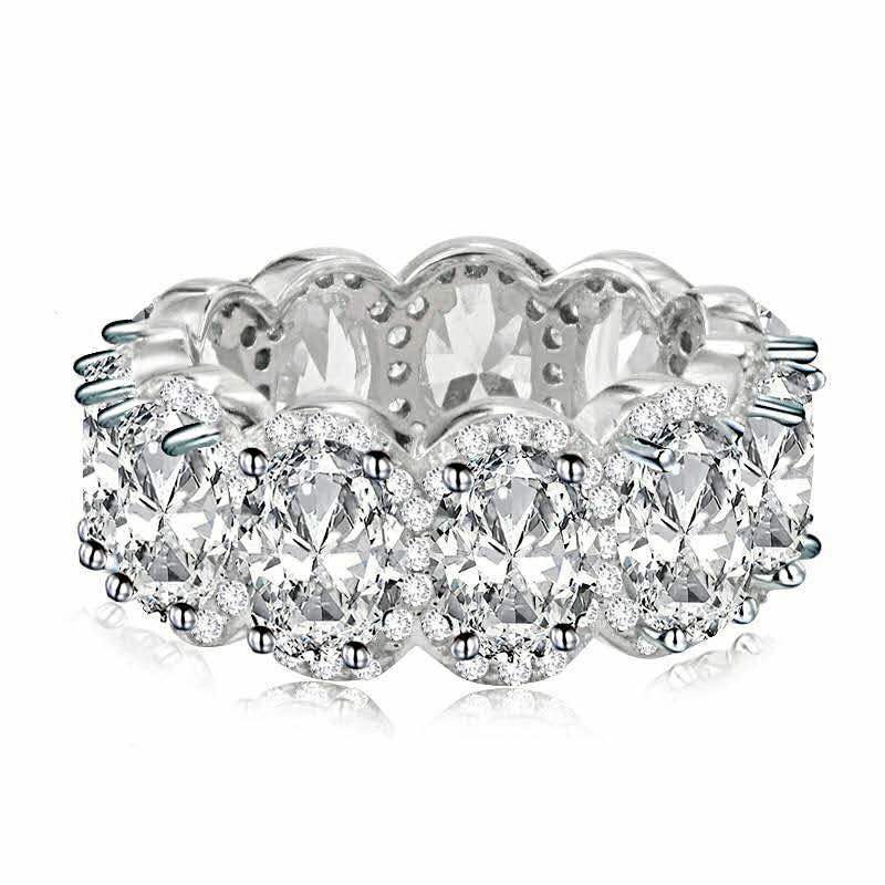 Ring With Ultrasparkling Oval Zircon Inlay