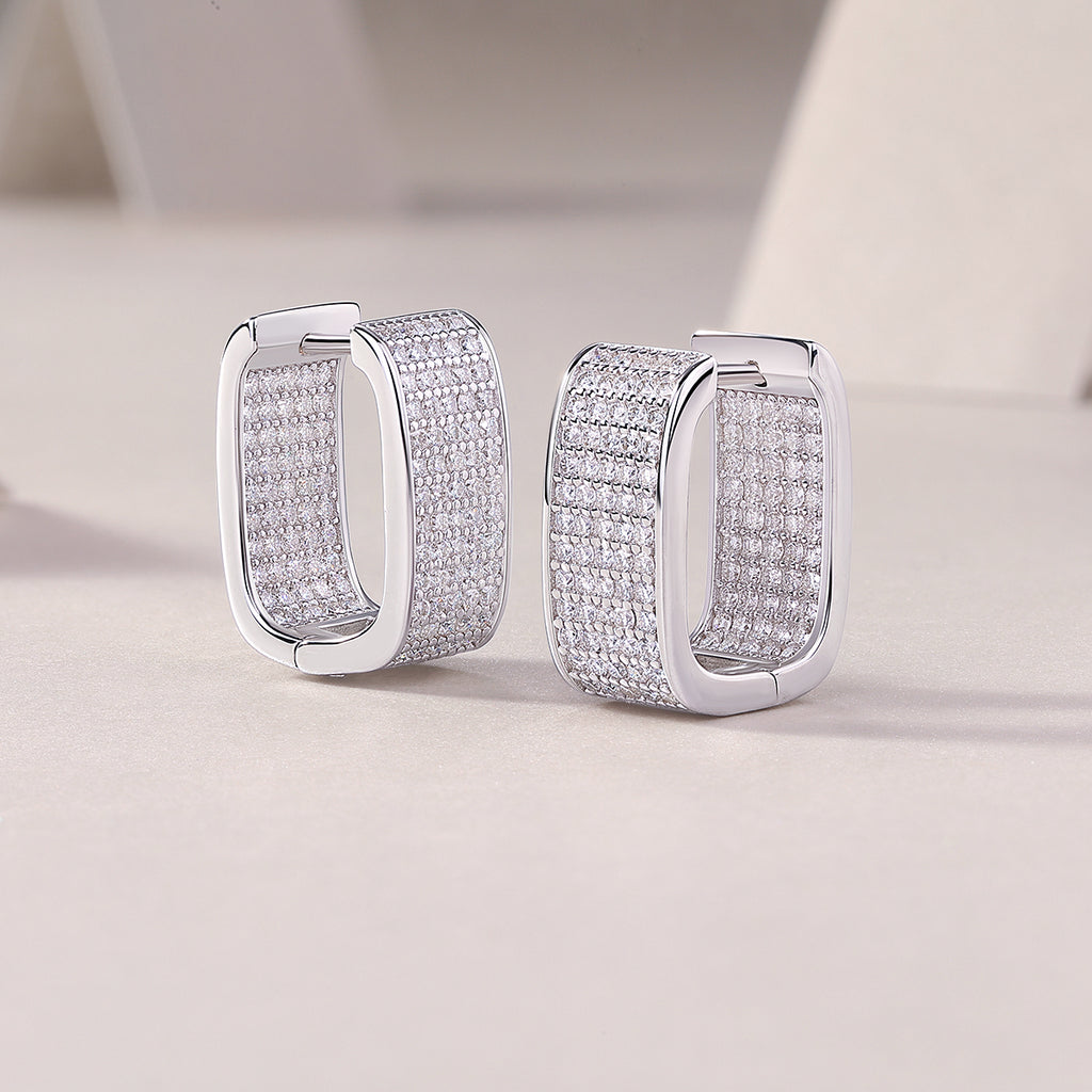 Starlight - Earrings Set With Top-quality Moissanite S925 Silver And Platinum-plated Stud Earrings, A Fashionable And Trendy Accessory, Can Be Tested With A Diamond Pen