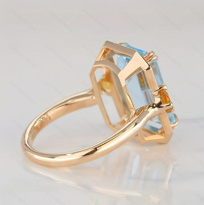 Colorful Zircon Index Finger Ring In A Street-style Hip-hop Vibe