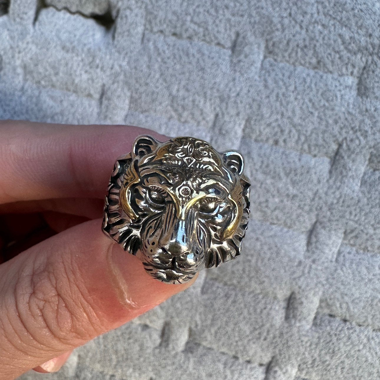 Vintage Vintage Men's Niche Adjustable Ring With An Open Mouth