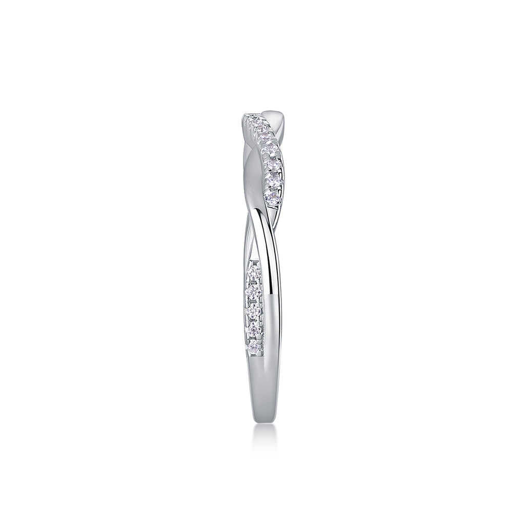Twin - Set With Top-quality Moissanite S925, Silver And Platinum-plated Diamond Wedding Ring. The Ring Can Be Inspected With A Diamond Pen
