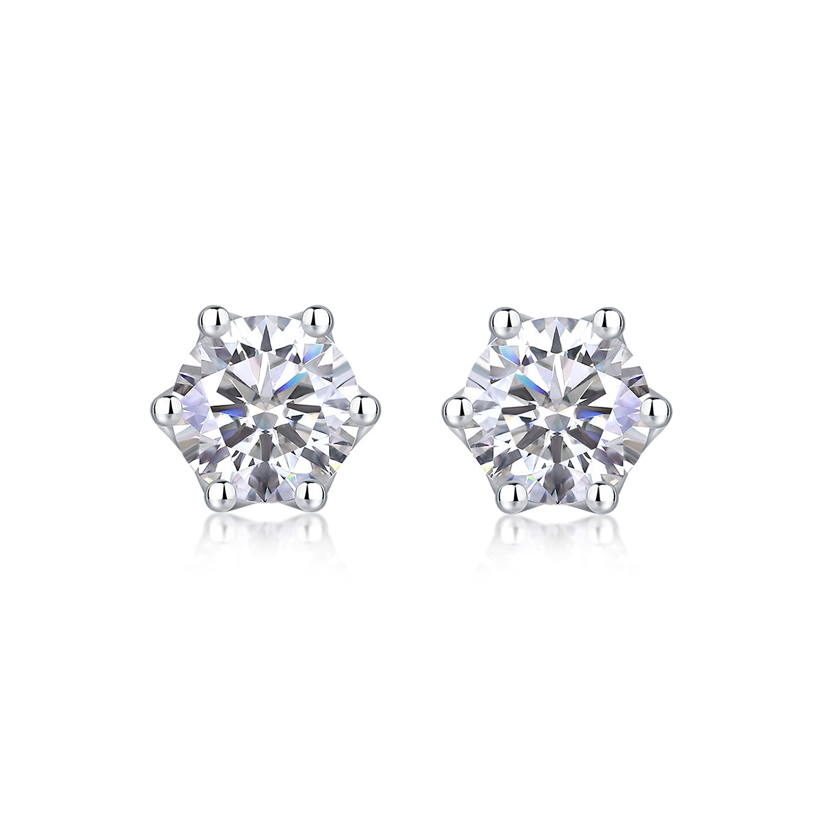Prosperity - Earrings Set With Top-quality Moissanite S925 Silver And Platinum-plated Stud Earrings, A Fashionable And Trendy Accessory, Can Be Tested With A Diamond Pen