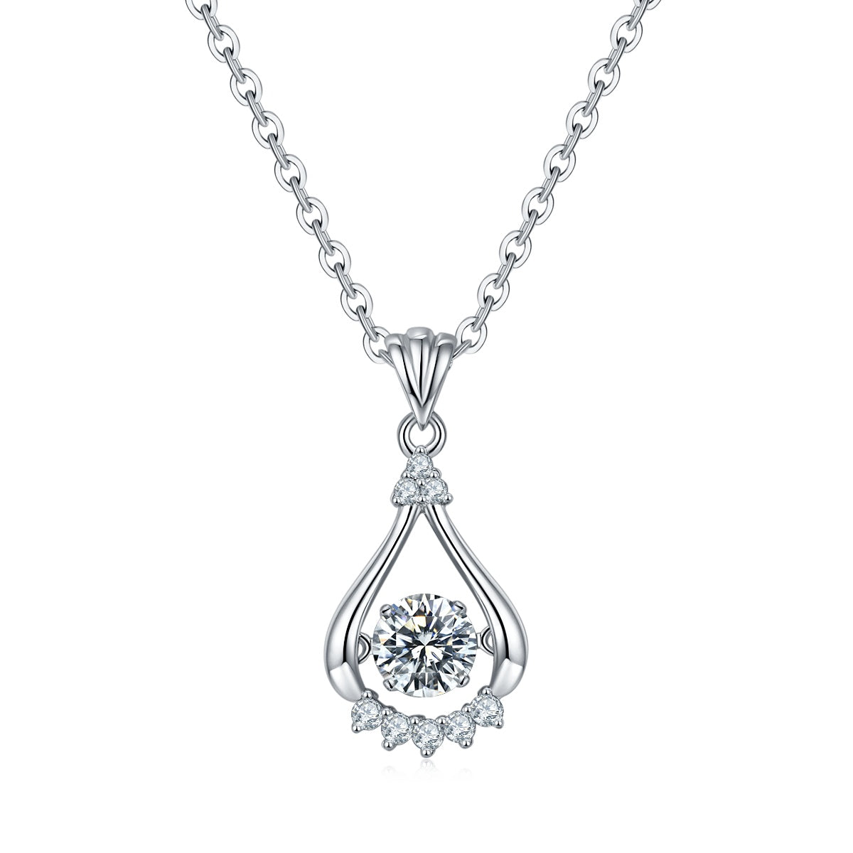 Set With Top-quality Moissanite, This Luxurious And Fashionable Light Luxury Trend Jewelry Necklace Pendant Is Made Of S925 Silver Electroplated With Platinum
