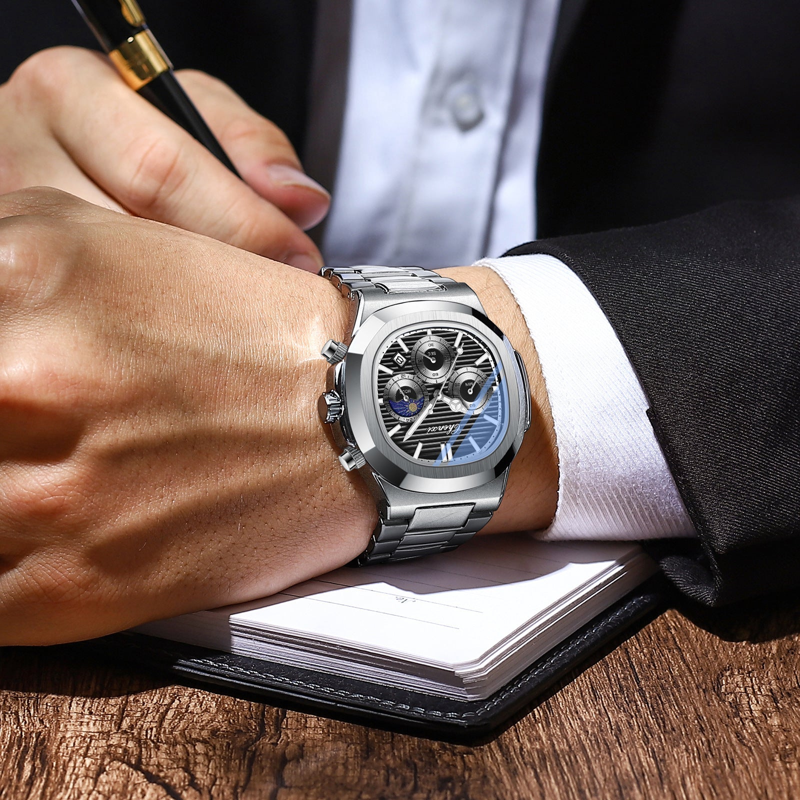 Multifunction Men's Calendar Luminous Chronograph Quartz Watch