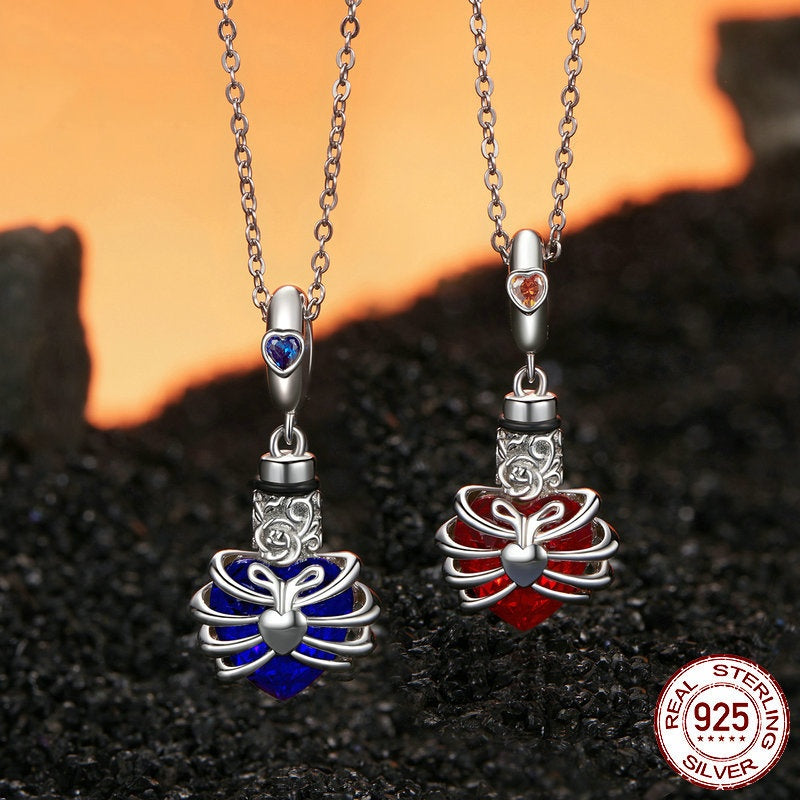 Rose Heart Diy Pendant Parts S925 Silver Beaded