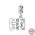 Open And Close Cross Pendant Ornaments S925 Sterling Silver Beads