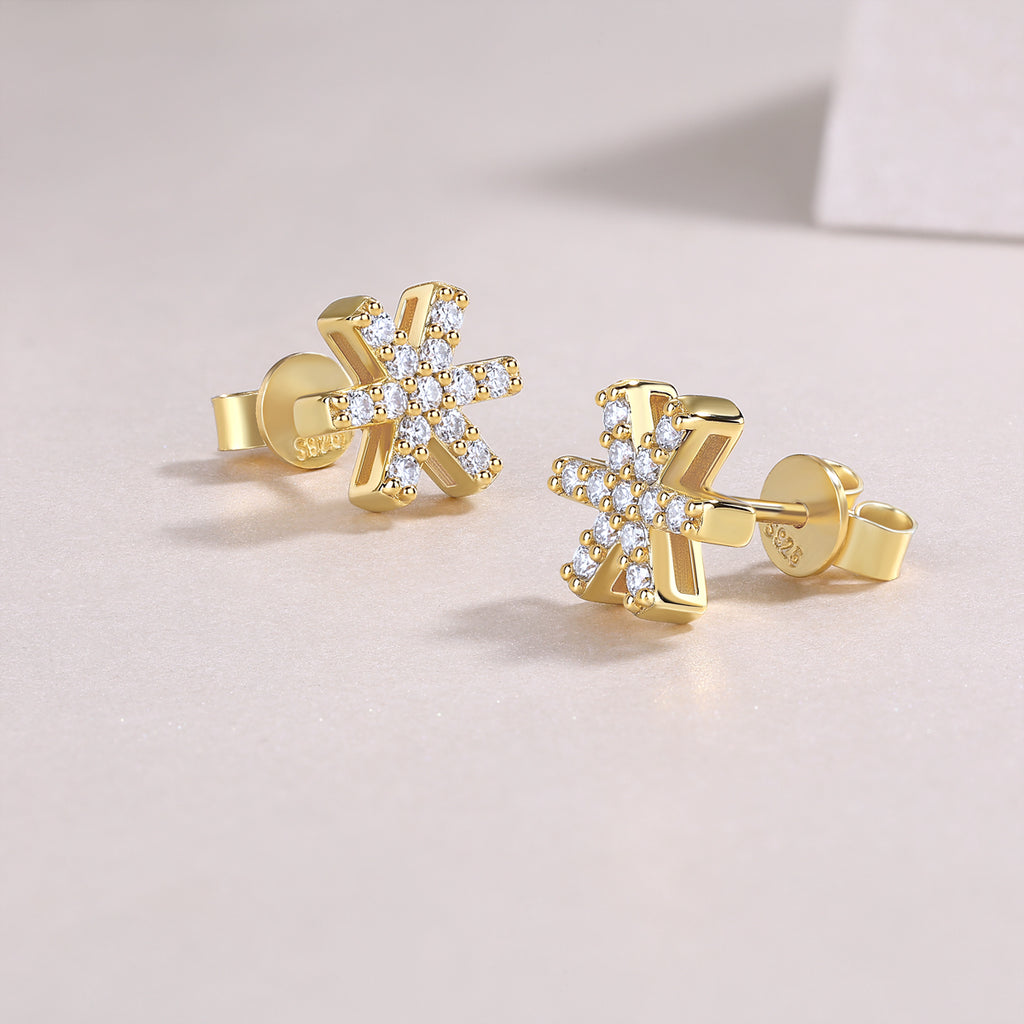 Frost Feather - Premium Moissanite Luxury Fashion Light Luxury Jewelry Stud Earrings S925 Silver Electroplated Gold