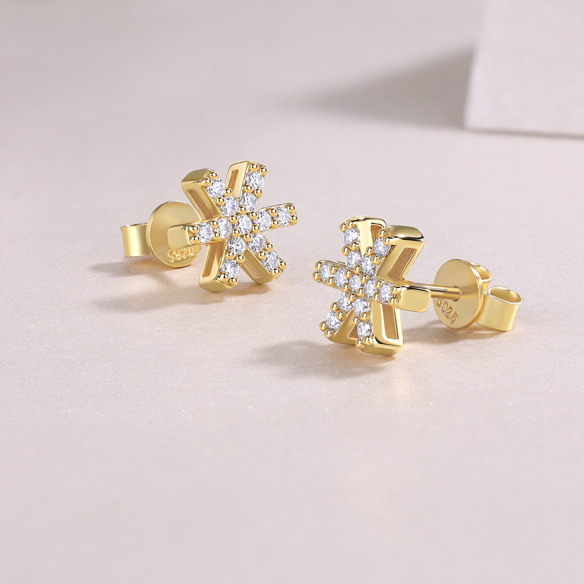 Frost Feather - Premium Moissanite Luxury Fashion Light Luxury Jewelry Stud Earrings S925 Silver Electroplated Gold