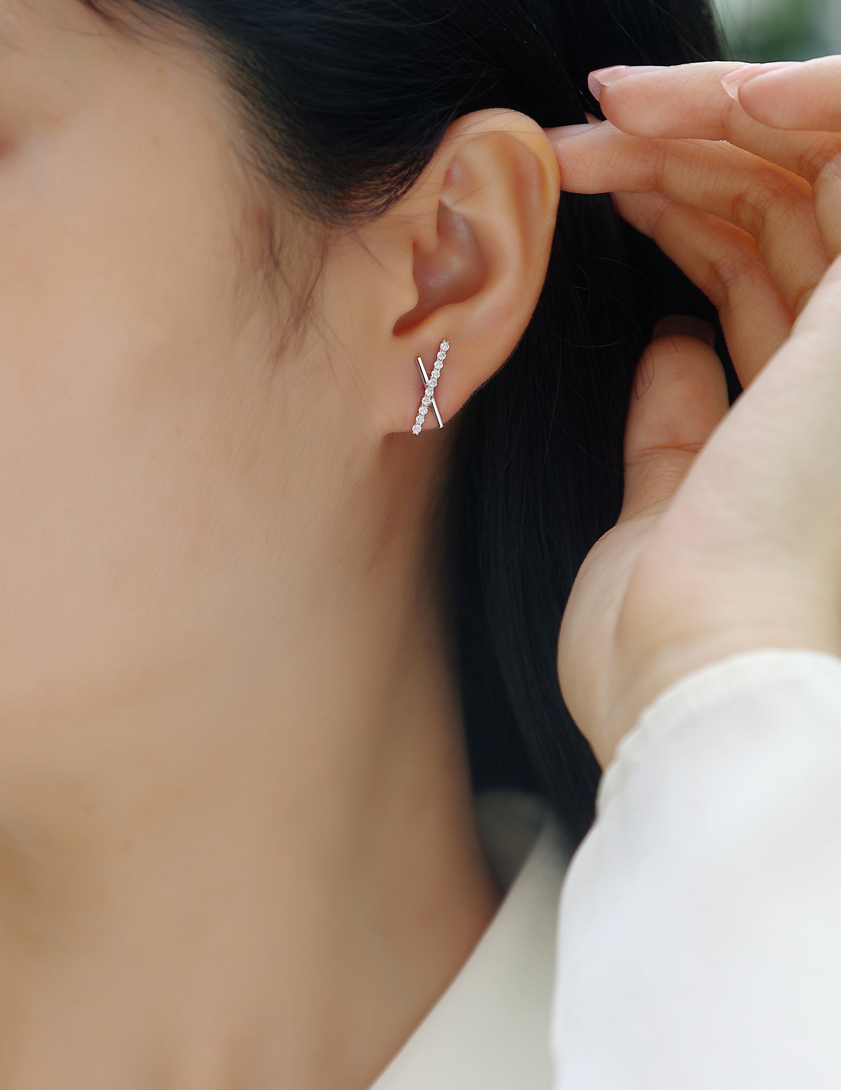 Sky Meteor - Earrings Set With Top-quality Moissanite S925, Silver And Platinum-plated Stud Earrings, A Fashionable And Trendy Accessory That Can Be Tested With A Diamond Pen