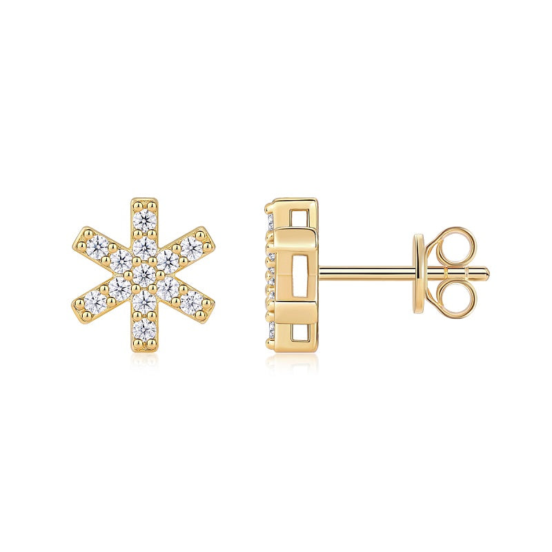 Frost Feather - Premium Moissanite Luxury Fashion Light Luxury Jewelry Stud Earrings S925 Silver Electroplated Gold