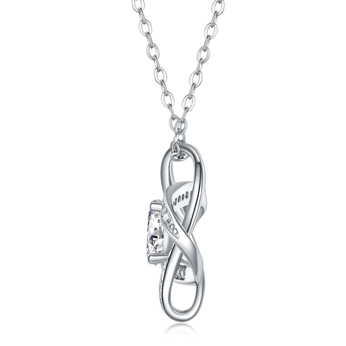 Cycle - Set With Top-quality Moissanite, Fashionable And Light Luxury Jewelry, Silver Pendant Necklace S925, Silver-plated Platinum