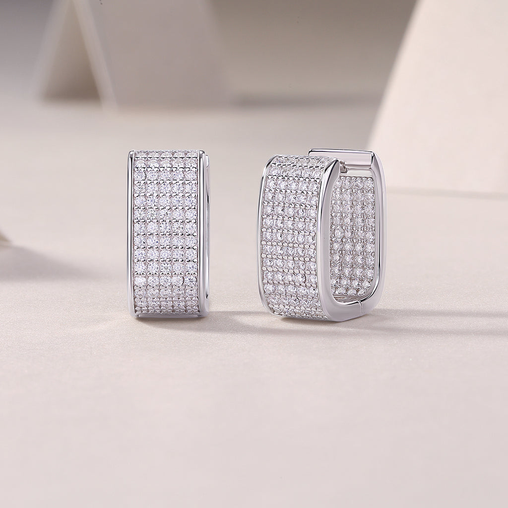Starlight - Earrings Set With Top-quality Moissanite S925 Silver And Platinum-plated Stud Earrings, A Fashionable And Trendy Accessory, Can Be Tested With A Diamond Pen