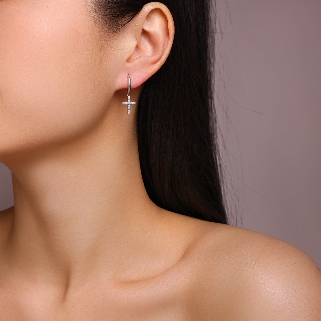Top-quality Moissanite Luxury And Fashionable Light Luxury Jewelry Silver Stud Earrings S925 Silver Plated Platinum