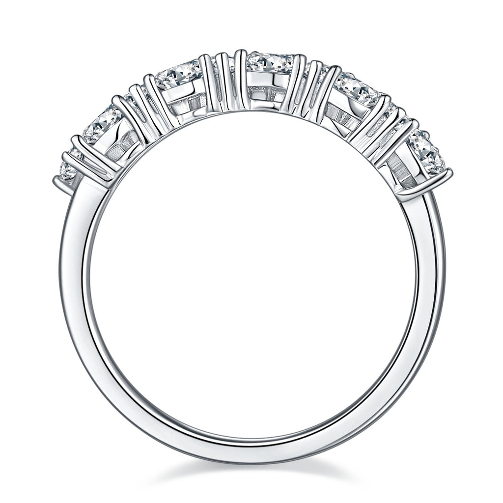 A Luxurious And Fashionable Light Luxury Jewelry Silver Ring Set With Top-quality Moissanite, S925 Silver Plated With Platinum