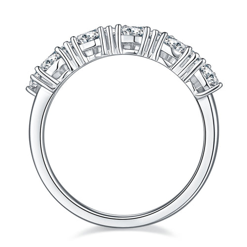 A Luxurious And Fashionable Light Luxury Jewelry Silver Ring Set With Top-quality Moissanite, S925 Silver Plated With Platinum