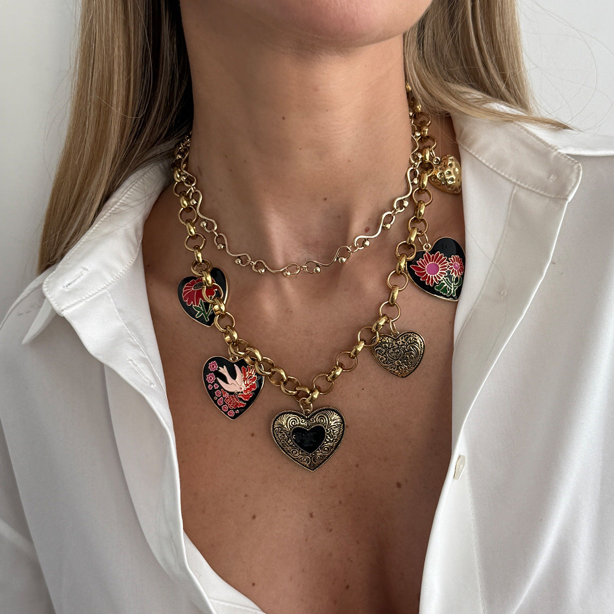 Punk-style Trendy Heart Pendant Necklace