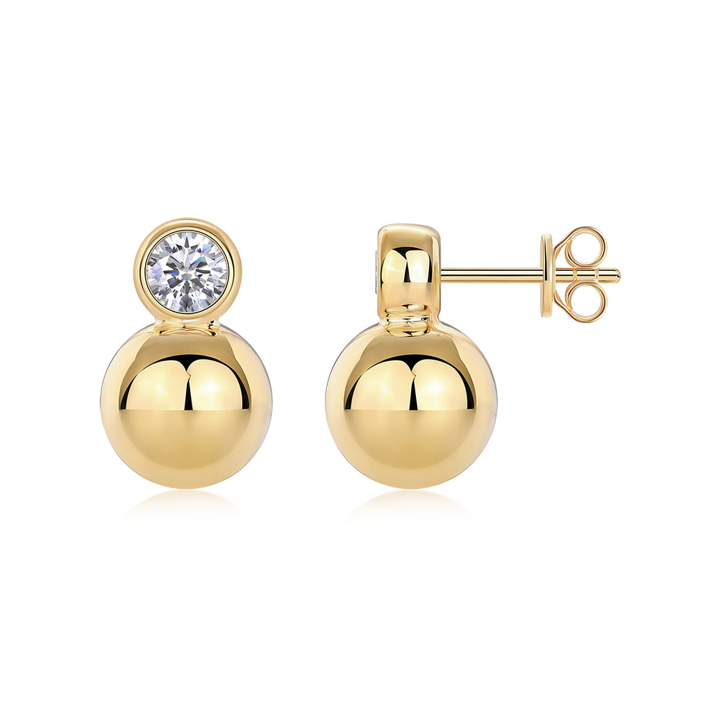 Crystal Drop Earrings - Set With Top-quality Moissanite Luxury Fashion Light Luxury Jewelry Silver Stud Earrings S925 Silver Electroplated Gold