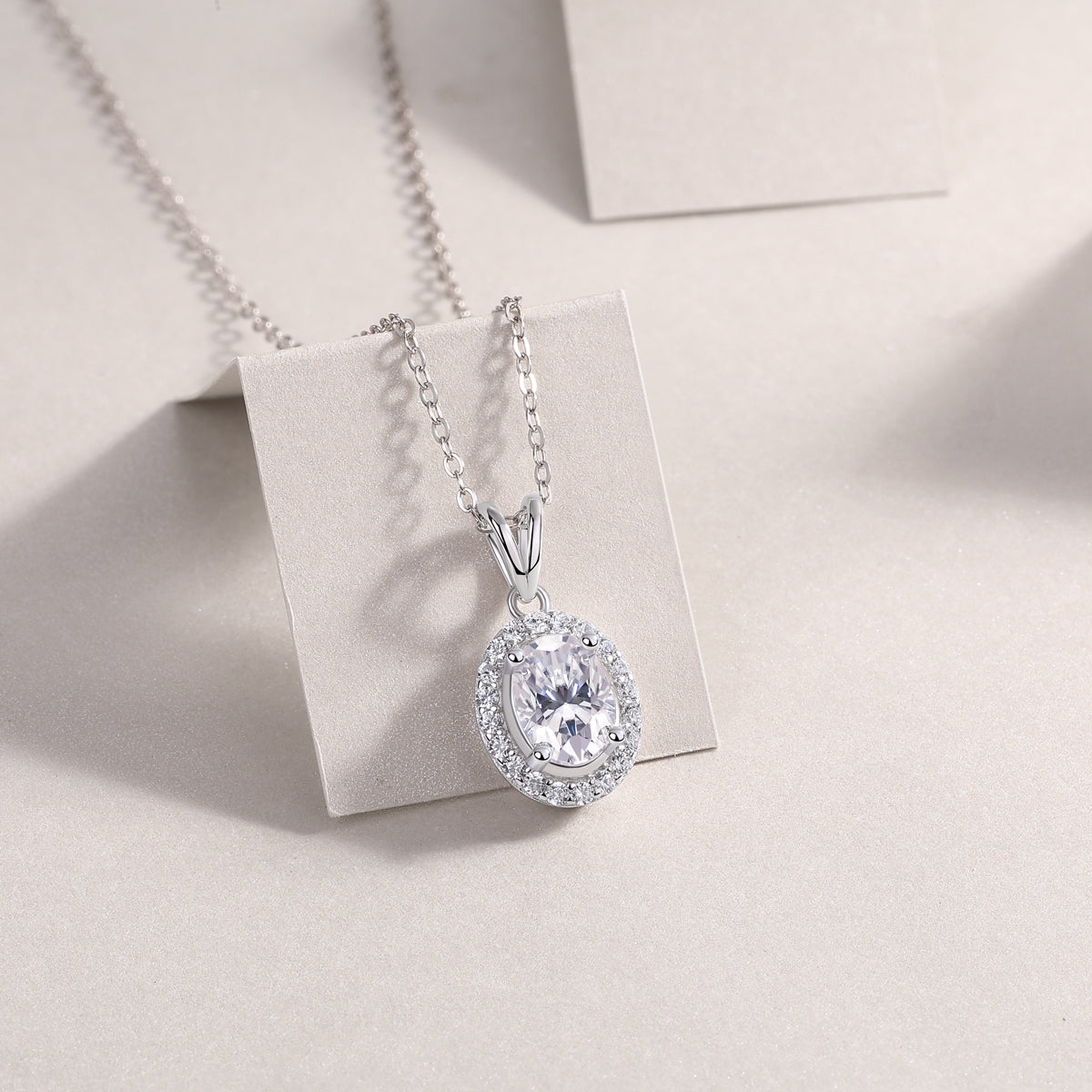 V-shaped Infinity - Top-quality Moissanite Fashionable Light Luxury Jewelry Pendant Necklace S925 Silver Plated Platinum